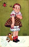 Girl; Wiener art postcard W.R.B. Serie 22-81. s: Eisen Schaupp