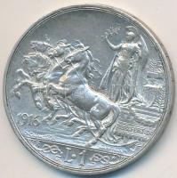 Olaszország 1916R  1L Ag "III. Viktor Emánuel" T:2,2-
Italy 1916R 1 Lira Ag "Vittorio...