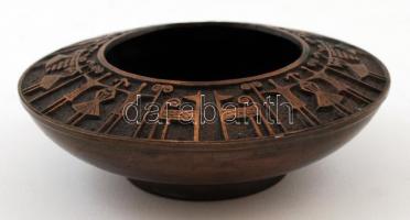 Fém hamuzó, d:14cm, fém cigaretta tartó, 2x19x8cm