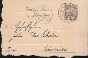 Szecessziós rétegelt, dombornyomott művészlap Szénásy és Reimann nyomdájából / Art Nouveau floral me...