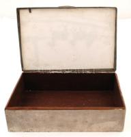 Szivaros doboz, fém és üveg, jelzés nélkül, 7x25x16cm