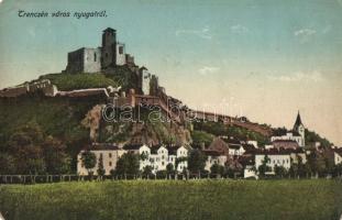 Trencsén, Város nyugatról / castle from West (worn edges)