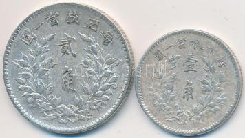 Kína 1914. 10c Ag + 20c Ag "Yüan Shihkai" T:2-,3 China 1914. 10 Cents Ag + 20 Cents Ag "Yüan Shihkai" C:VF,F