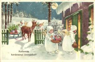 Christmas, angels, reindeer, sled, B. Co. B. 2395/3.