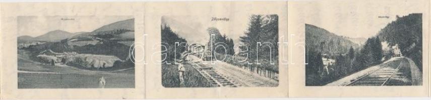 Körmöcbánya, Zólyom-völgyi gőzmozdonnyal belül; kiadja Holzmann Gyula / locomotive inside, leporello...