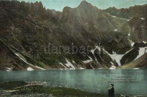 Tátra, Zöld tó, Tengerszem csúcs / lake and mountain peak - 2 db régi képeslap; vegyes minőség / 2 old postcards; mixed quality