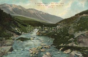 Tátra, Zöld tó, Tengerszem csúcs / lake and mountain peak - 2 db régi képeslap; vegyes minőség / 2 o...