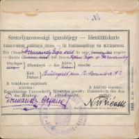 1912 Bp., Fényképes személyazonossági igazolójegy(Identitätskarte)
