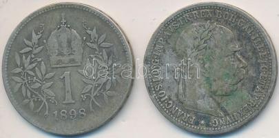 Ausztria 1898-1899. 1K Ag "Ferenc József" (2x) T:2-,3
Austria 1898-1899. 1 Corona Ag &quot...