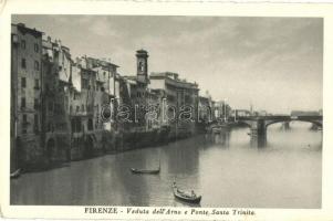 Firenze, Florence; Veduta dell&#039;Arno e Ponte Santa Trinita