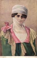 Türkische Frau verschleiert / Nosnja turskih djevojaka / Turkish woman, folklore s: T. Kroy