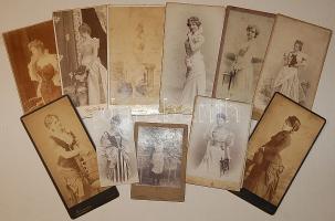 1860-1900 12db teljes alakos női fénykép