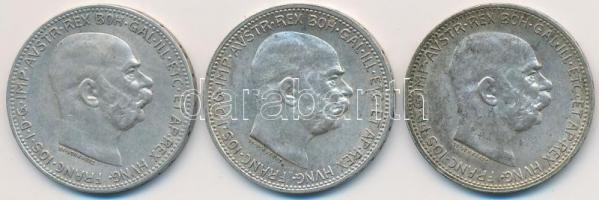 Ausztria 1914-1916. 1K Ag "Ferenc József" (3x) T:2,2-
Austria 1914-1916. 1 Corona Ag &quot...