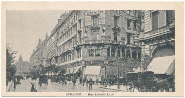 Budapest V. Kossuth Lajos utca, Weiss Gyula üzlete, Erdélyi fényképész, minicard 7,3 cm x 14 cm) (EK)
