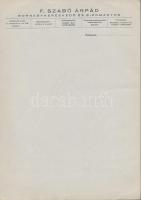 cca 1930-1943 2 db borászati számla, egyik kitöltetlen(F. Szabó Árpád Bornagykereskedő, Fried Jenő B...