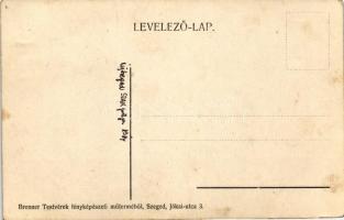 1914 Újszeged, SZAK pálya, katonai csoportkép; a Brenner Testvérek fényképészeti műterméből / photo