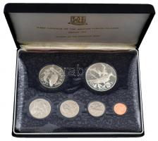 Brit Virgin-szigetek 1974. 1c-50c (5xklf) + 1$ Ag forgalmi szett eredeti tokban T:PP British Virgin Islands 1974. 1 Cent - 50 Cents (5xdiff) + 1 Dollar Ag coin set in original case C:PP