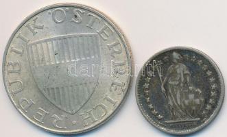 Svájc 1920. 1Fr Ag + Ausztria 1972. 10Sch Ag T:2,2- patina
Switzerland 1920. 1 Franc Ag + Austria 19...
