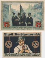 Németország / Weimari Köztársaság / Nordhausen 1921. 50pf + Finsterwalde 1921. 75pf T:I- sarokkopás, II Germany / Weimar Republic / Nordhausen 1921. 50 Pfennig + Finsterwalde 1921. 75 Pfennig C:AU corner wears, XF