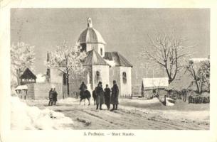 Pidhaitsi, Podhajce; Stare Miasto / old town, church, winter (EB)