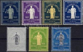 1932. 25 éves a Bírói és Ügyészi Testület 7 klf levélzáró / Richter- und Anwaltverein 7 versch. Vignetten