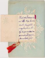 Floral Art Nouveau greeting card with little booklet, decorated Emb. (fl)