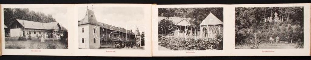 cca 1890-1900 Máriavölgy, Szlovákia, A máriavölgyi fürdő nevezetességeit bemutató leporelló, 10 képp...