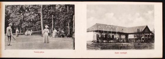 cca 1890-1900 Máriavölgy, Szlovákia, A máriavölgyi fürdő nevezetességeit bemutató leporelló, 10 képp...