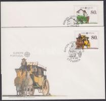 Portugal, the Azores, Madeira Europa CEPT 3 diff stamps on FDC, Portugália, Azori-sziegtek, Madeira 1988 Europa CEPT, közlekedés és kommunikáció 3 klf bélyeg FDC-n