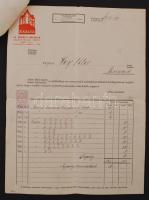 1940 Bp. V., Az Erdélyi Helikon fejléces levele és számlája 2f okmánybélyeggel