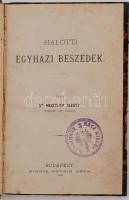 Heiszler József dr.: Halotti egyházi beszédek. Budapest, 1876, Petrik Géza. Félvászon kötésben.