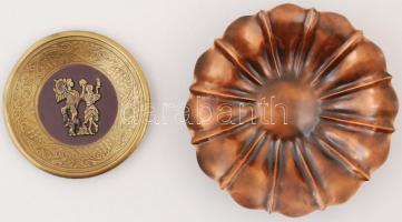 6 db különféle, díszes motívumos (virág, egyiptomi, stb.) fém tál, különböző méretben