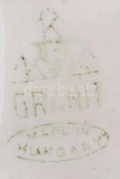 5 db különféle népi motívumos porcelán butykos, vegyesen kézzel festettek és matricásak, jelzett (Zs...