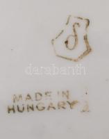 5 db különféle népi motívumos porcelán butykos, vegyesen kézzel festettek és matricásak, jelzett (Zs...