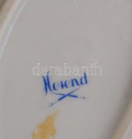 3 db virágmintás porcelán tálka, kézzel festett, jelzett (Herendi (az egyik mélynyomásos), Drasche),...