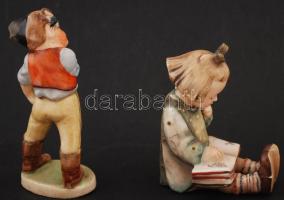 R. ill., B.V. jelzéssel porcelán figurák, jelzettek, 14 és 18cm, mindkettő javított