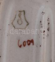 3 db figurális porcelán: őzike, pingvin, gyöngyház hatású ágaskodó ló, kézzel festett, az egyik jelz...