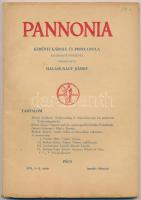 1938 Pécs, A Pannonia című folyóirat 1-2. száma(január-február), Halasy-Nagy József szerkesztésében