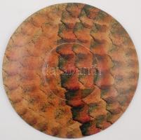 Afrikai szavanna életképei gipsz dísztál, kézzel festett,jelzés nélkül, d:32cm