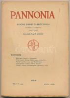 1938 Pécs, A Pannonia című folyóirat 3-5. száma(március-május), Halasy-Nagy József szerkesztésében