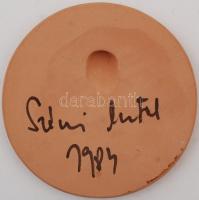 Nemzeti Színház 1837-1964, kerámia kisplasztika, jelzés nélkül, hibátlan, d: 11,5 cm