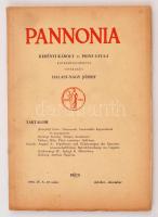 1938 Pécs, A Pannonia című folyóirat IV. évfolyamának 8-10. száma(október-december), Halasy-Nagy József szerkesztésében