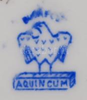 Aquincum vegyes porcelán szobor tétel 3db, kis váza, kis cipő, rózsa (apró lepattanással), jelzett