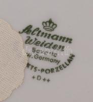 JL Menau ill., Feltmann Weiden, vegyes porcelán tányér tétel, 2db, jelzett, hibátlan, matricás