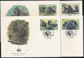 1985 WWF Gorillák sor Mi 1292-1295 4 FDC