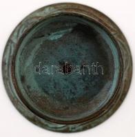 Szecessziós fém gyertyatartó,jelzés nélkül, m:15,5cm