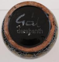 Gál jelzéssel mázas váza, apró lepattanással, 22cm