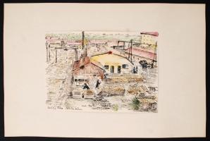 Szilágyi Ilona (1904-1985): 19 db grafika az épülő Sztálinvárosról (ma: Dunaújváros), különféle tech...