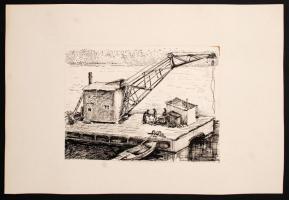 Szilágyi Ilona (1904-1985): 19 db grafika az épülő Sztálinvárosról (ma: Dunaújváros), különféle tech...