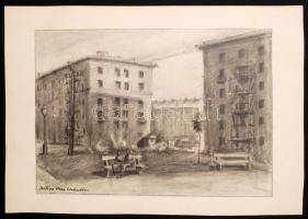 Szilágyi Ilona (1904-1985): 19 db grafika az épülő Sztálinvárosról (ma: Dunaújváros), különféle tech...